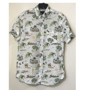 J Crew Slim Fit Tropical Print Shirt - Medium